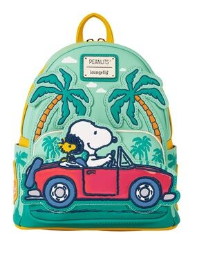 NWT Loungefly Peanuts Snoopy & Woodstock Road Trip Mini Backpack